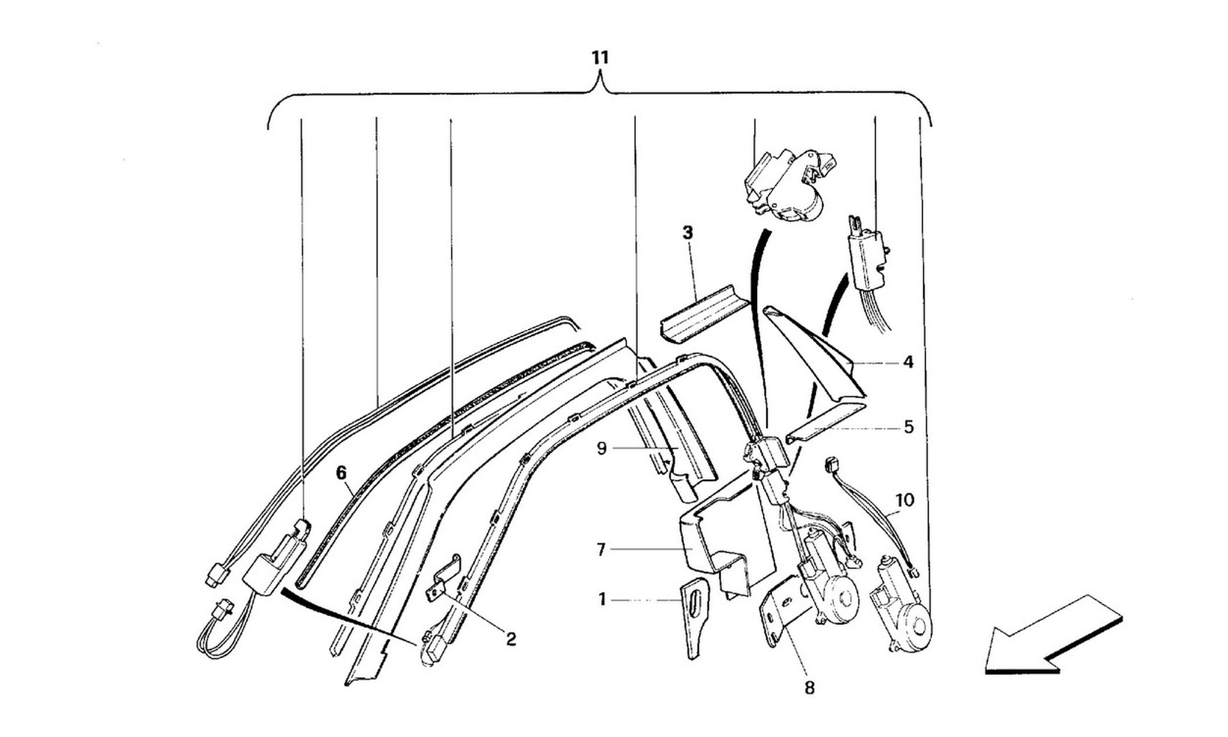 Schematic: Passive Safety Belts System -Valid For Usa