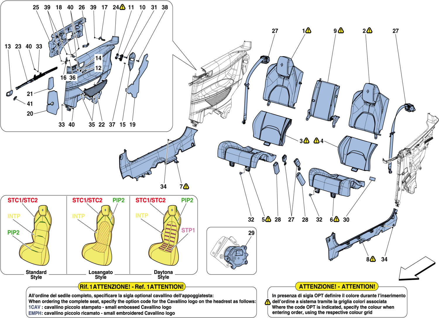 Schematic: Rear Seat - Seat Belts - Interior Trim