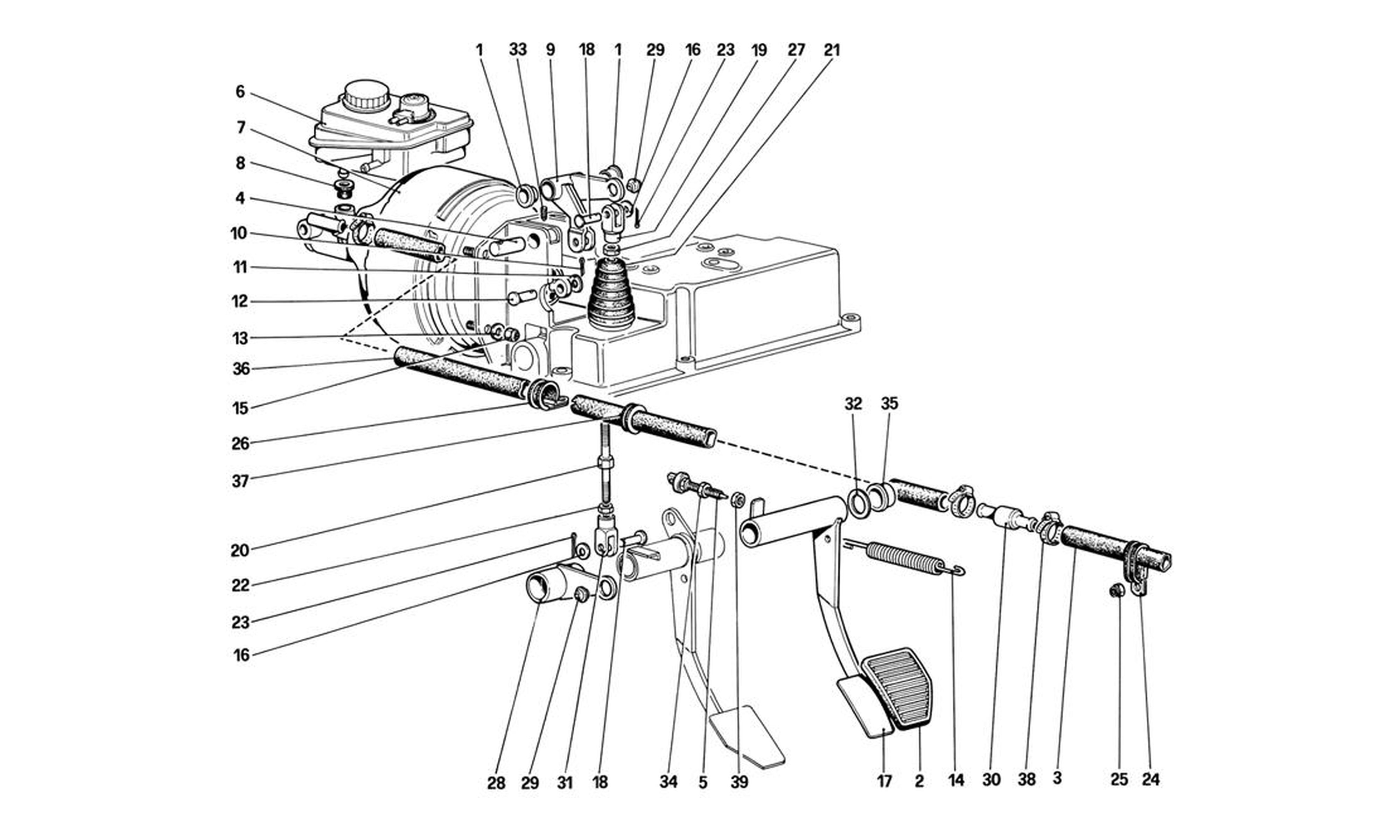 Schematic: Brake Hydraulic System (For Car Without Antiskid System)