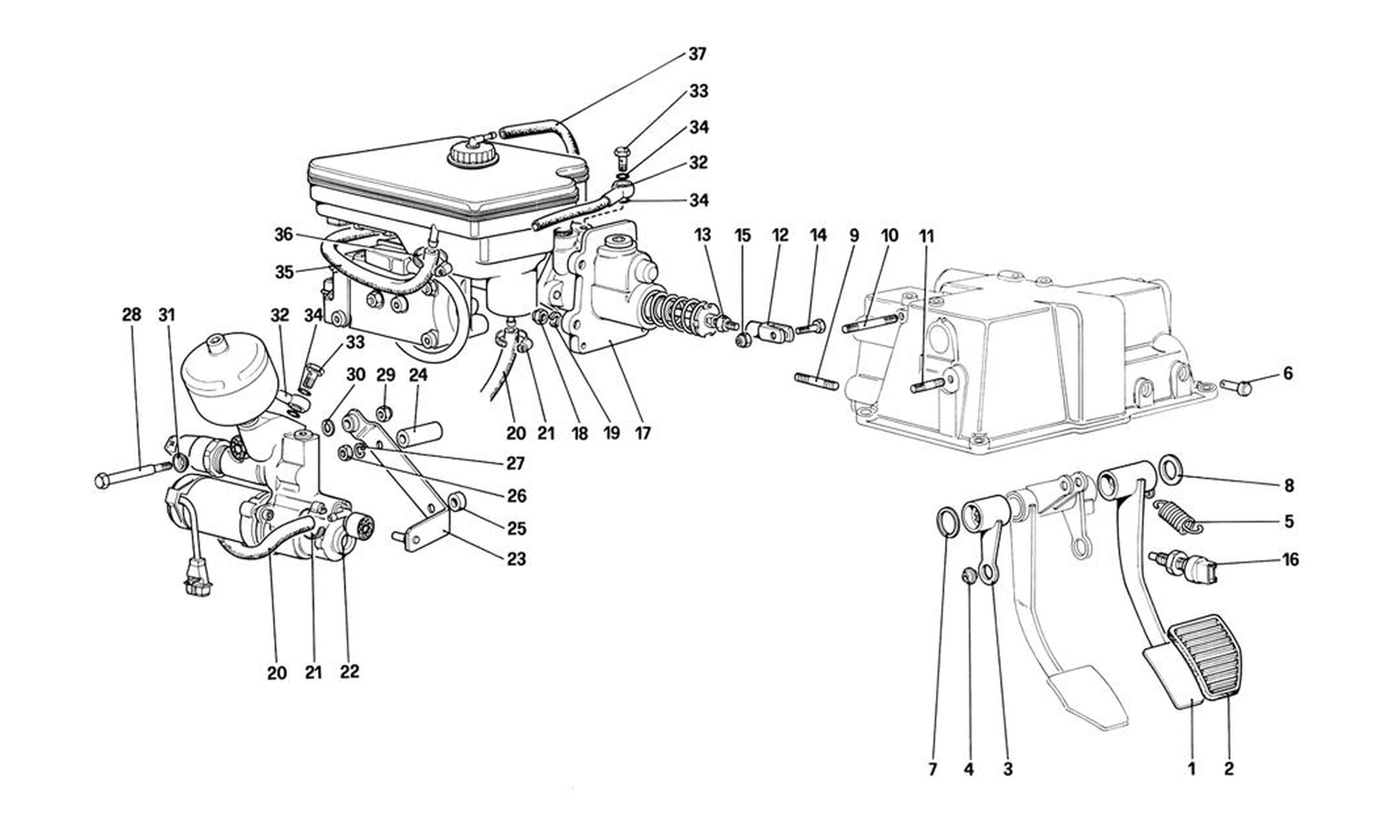 Schematic: Brake Hydraulic System (For Car With Antiskid System)