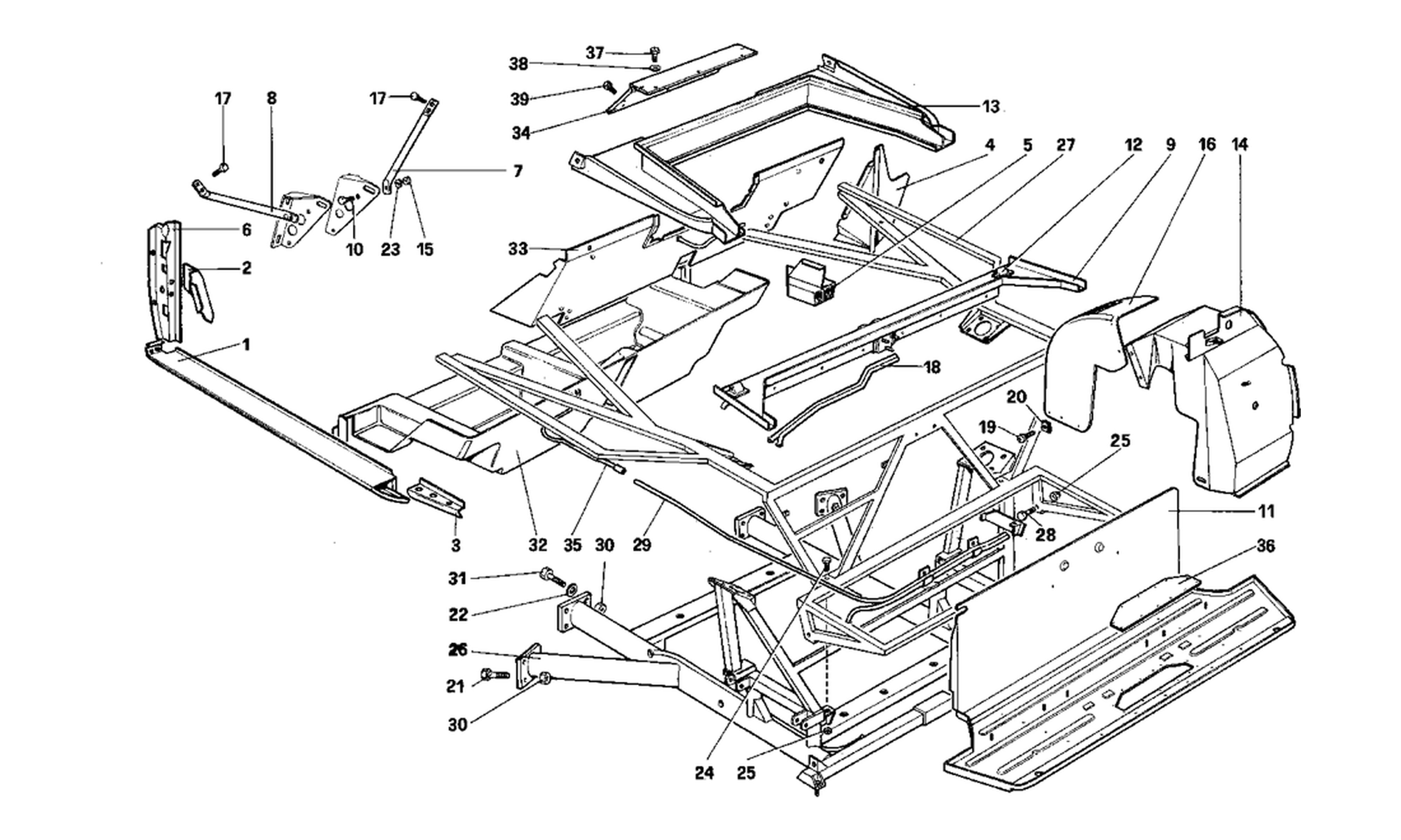 Schematic: Body Shell - Inner Elements - Cabriolet