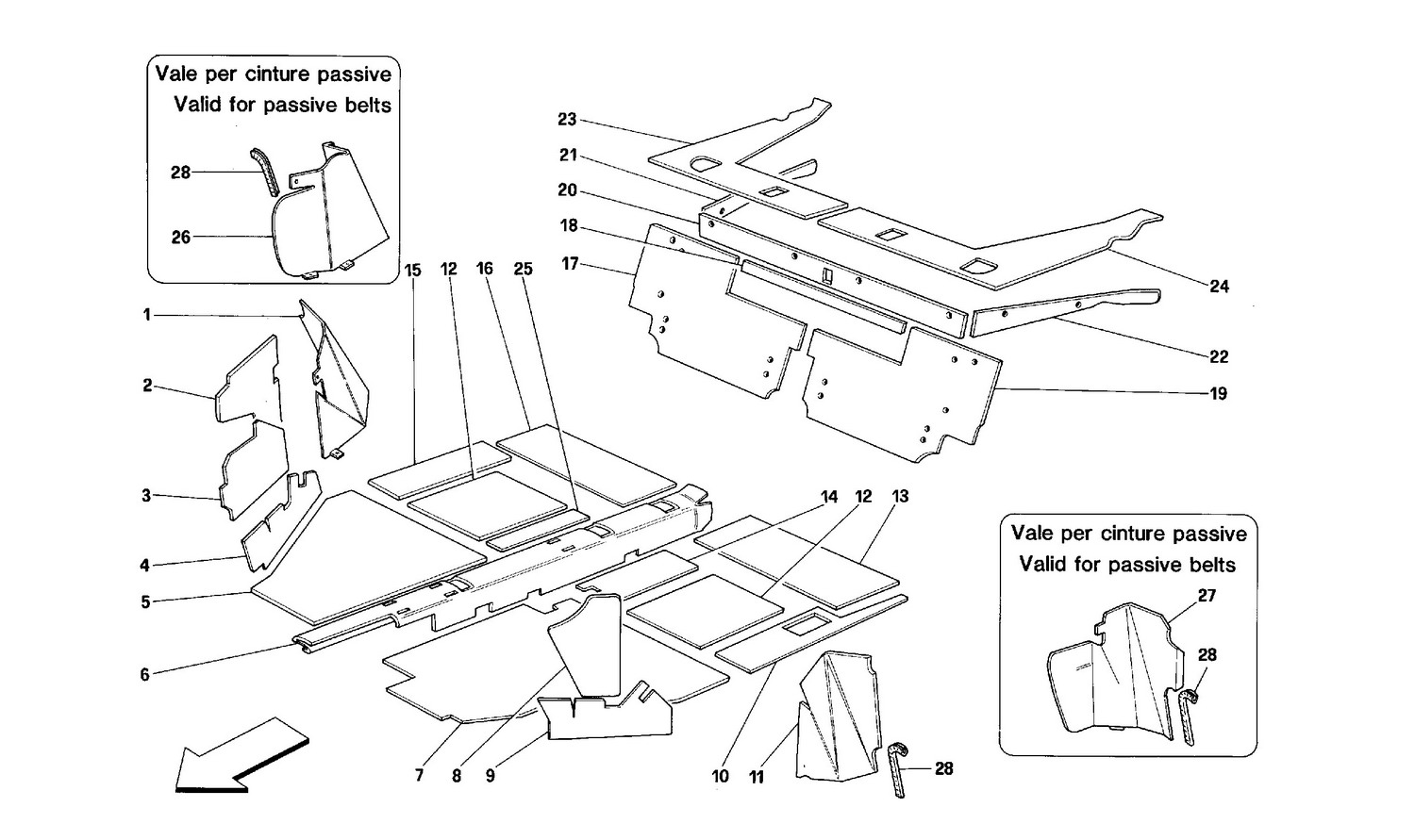 Schematic: Interior Compartment Insulation -Cabriolet-