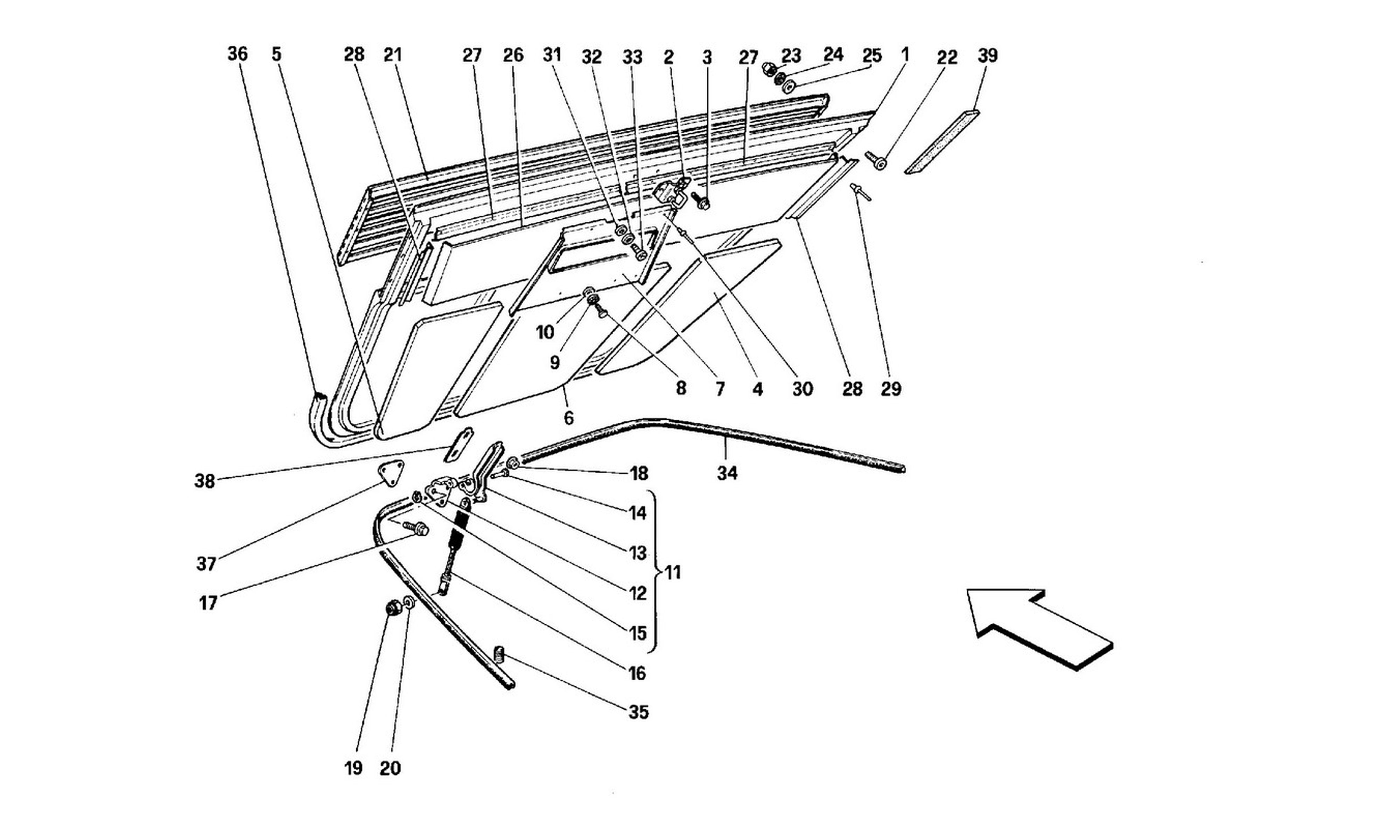 Schematic: Engine Compartment Lid - Coupe -