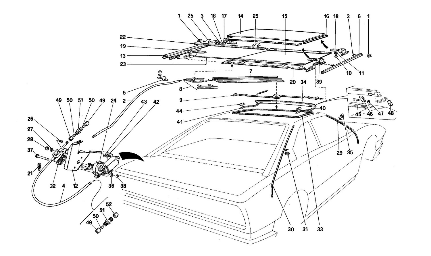 Schematic: Sunroof - Coupe -