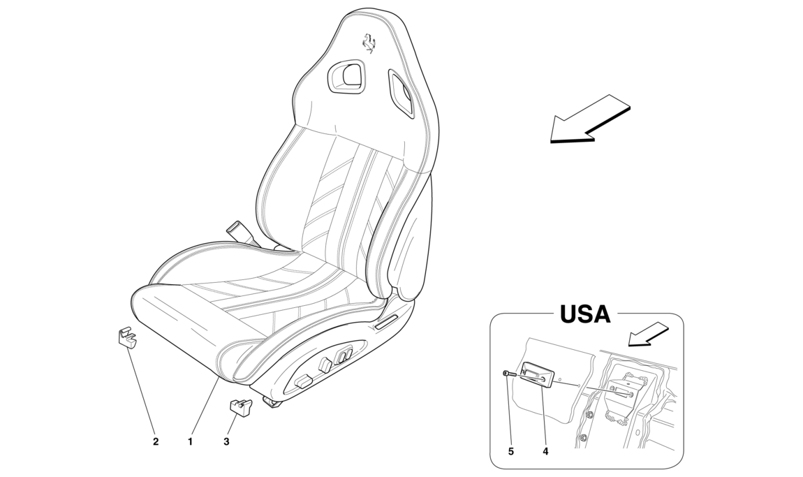 Schematic: Complete Front Seat And Seat Belts