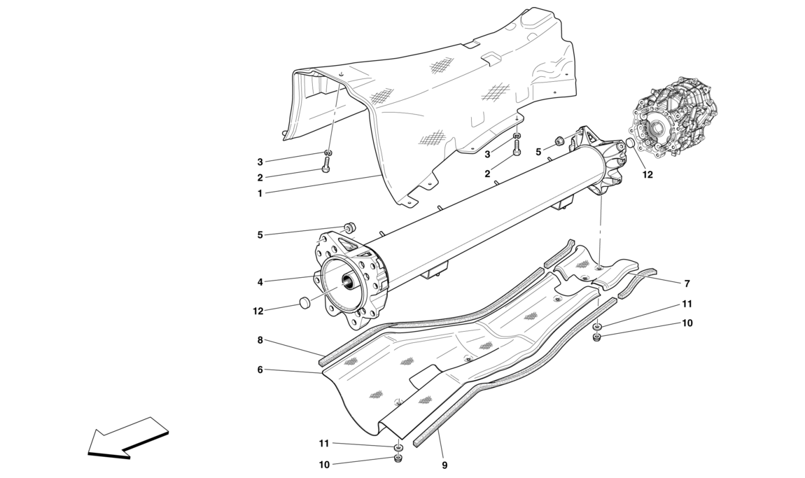 Schematic: Engine/Gearbox Connector Pipe And Insulation