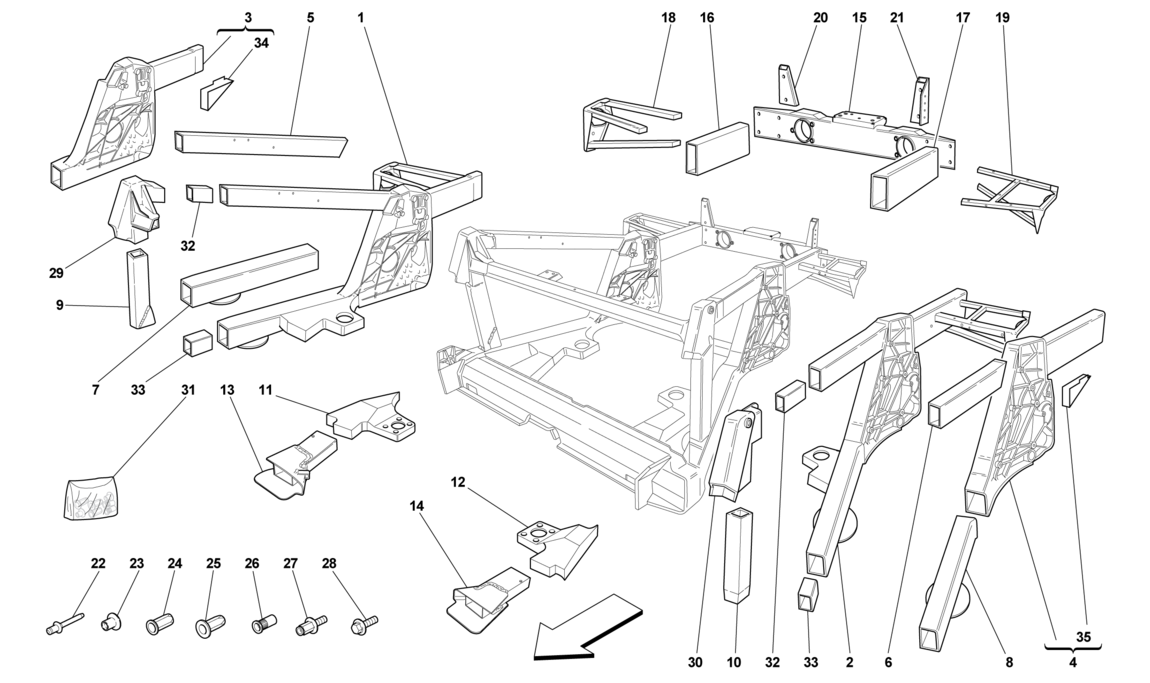 Schematic: Chassis - Rear Element Subassemblies