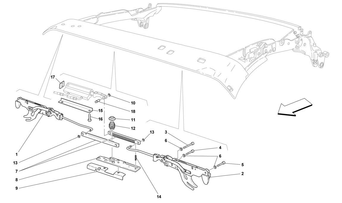 Schematic: Front Roof Latch -Applicable For Spider 16M-
