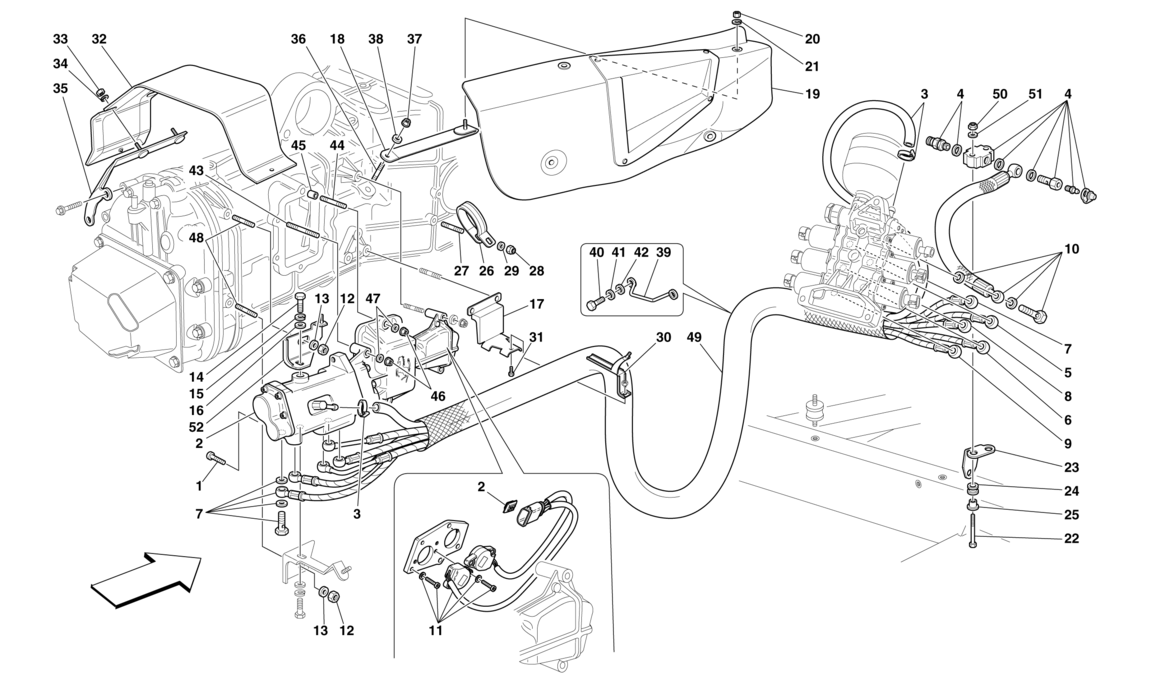 Schematic: Hydraulic F1 Gearbox And Clutch Control