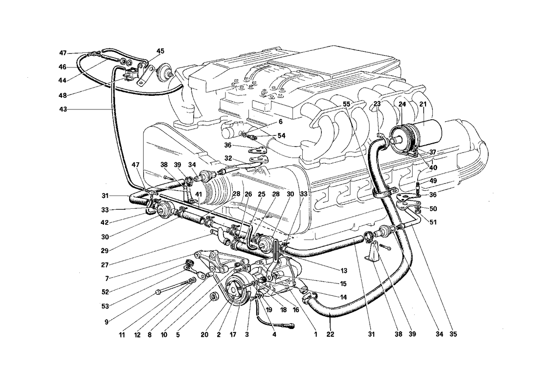 Schematic: Secondary Air Pump And Lines (For U.S. Version)