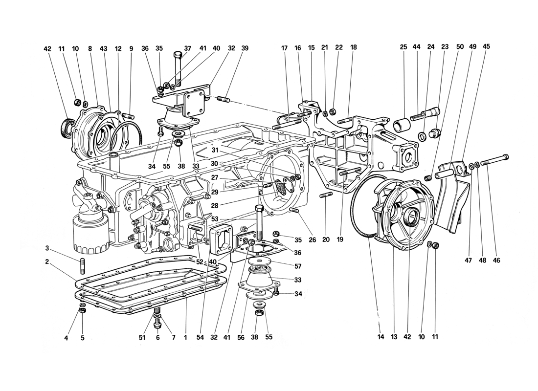 Schematic: Gear Box - Mountings And Covers