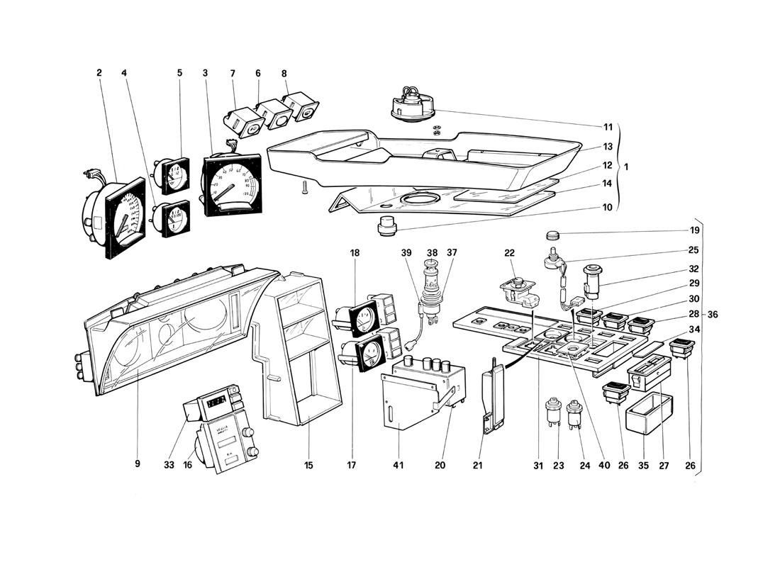 Schematic: Instruments And Passenger Compartment Accessories (Not For Us Version)