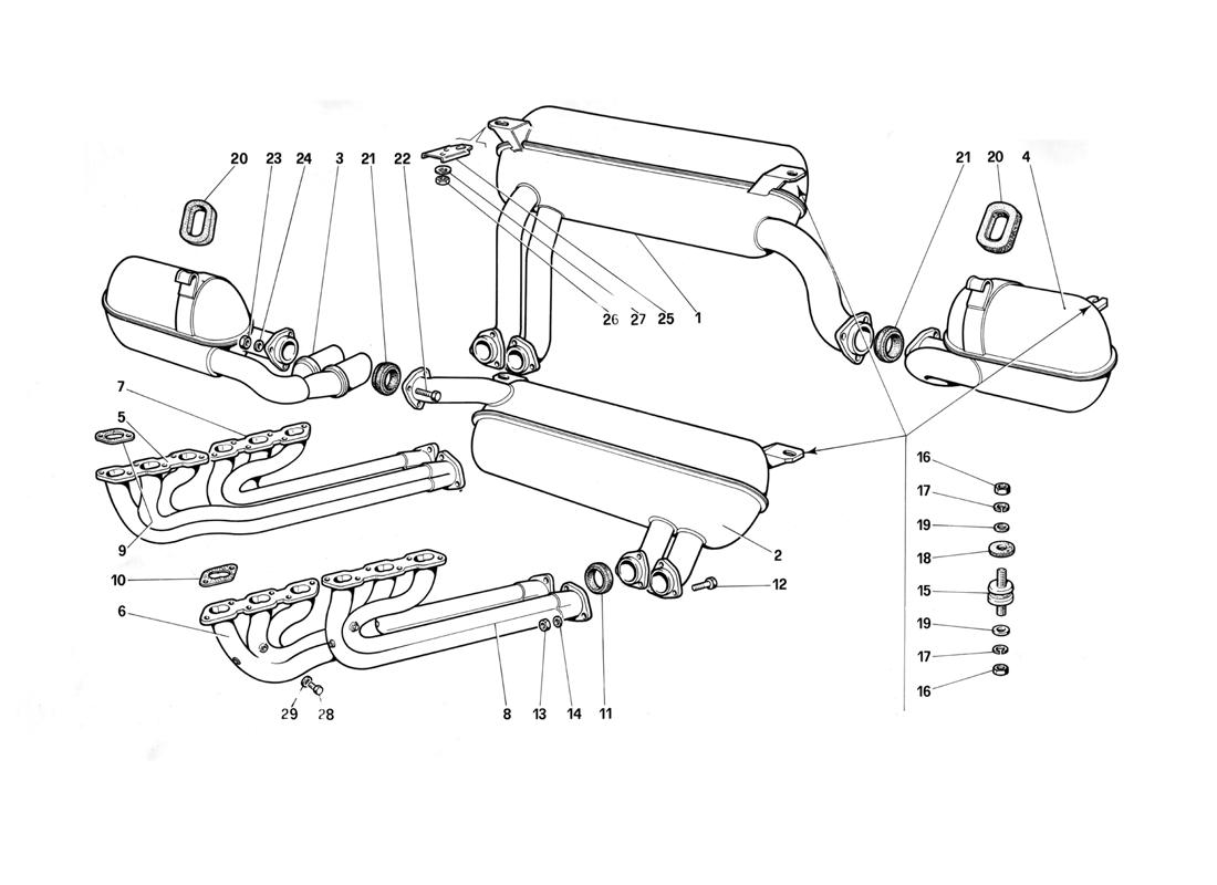 Schematic: Exhaust System (For B1 - Rhd1 Version)