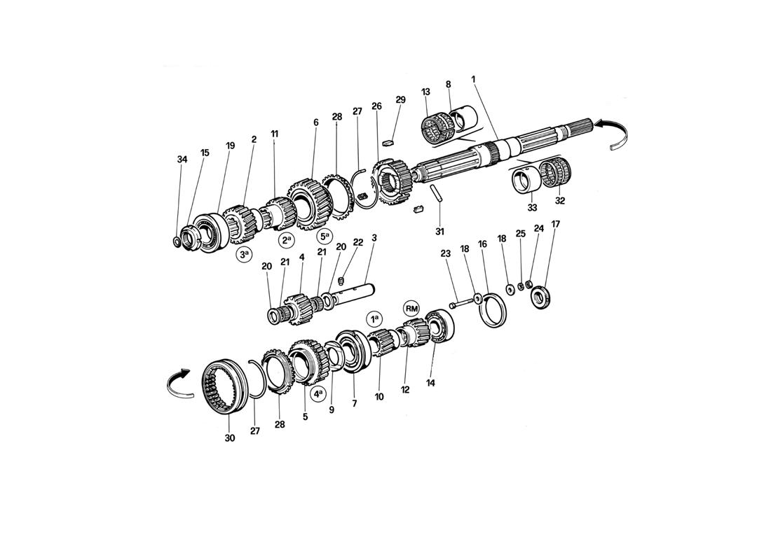 Schematic: Main Shaft Gears